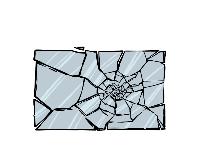 How to draw broken glass
