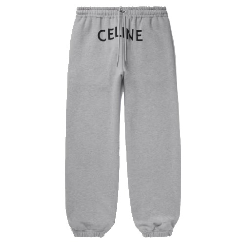 Celine Homme Logo Print Cotton Jersey Sweatpants Top Quality