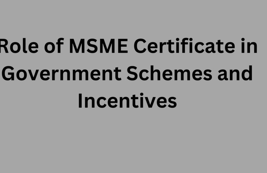 Role of MSME Certificate in Government Schemes and Incentives (1)