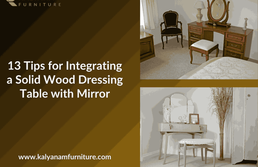 solid wood dressing table with mirror