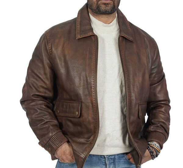 Calister vintage bomber leather jacket