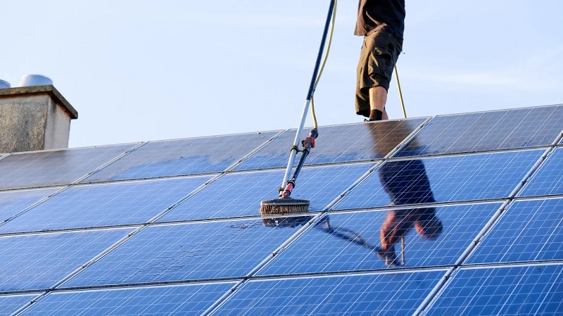 solar panel cleaning in Canberra..